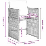 vidaXL Tuin Eettafel Set 5 pcs Zwart poly rattan