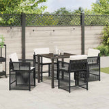 vidaXL Tuin Eettafel Set 5 pcs Zwart poly rattan