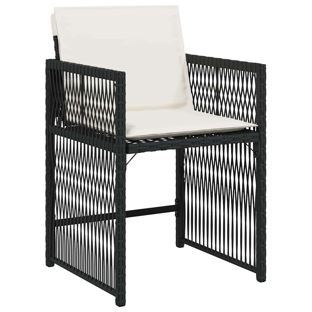 vidaXL Tuin Eettafel Set 5 pcs Zwart poly rattan
