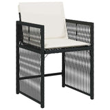 vidaXL Tuin Eettafel Set 5 pcs Zwart poly rattan