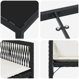 vidaXL Tuin Eettafel Set 5 pcs Zwart poly rattan