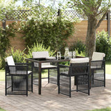 vidaXL Tuin Eettafel Set 5 pcs Zwart poly rattan