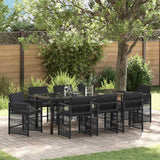 vidaXL Tuin Eettafel Set 5 pcs Zwart poly rattan