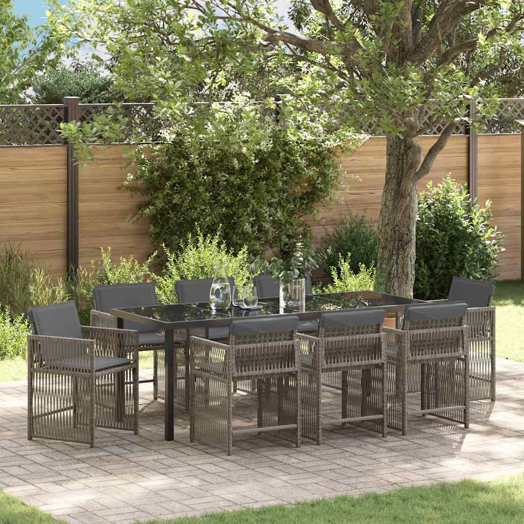 vidaXL Tuin Eettafel Set 5 pcs Zwart poly rattan