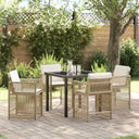 vidaXL Tuin Eettafel Set 5 pcs Zwart poly rattan