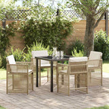 vidaXL Tuin Eettafel Set 5 pcs Zwart poly rattan