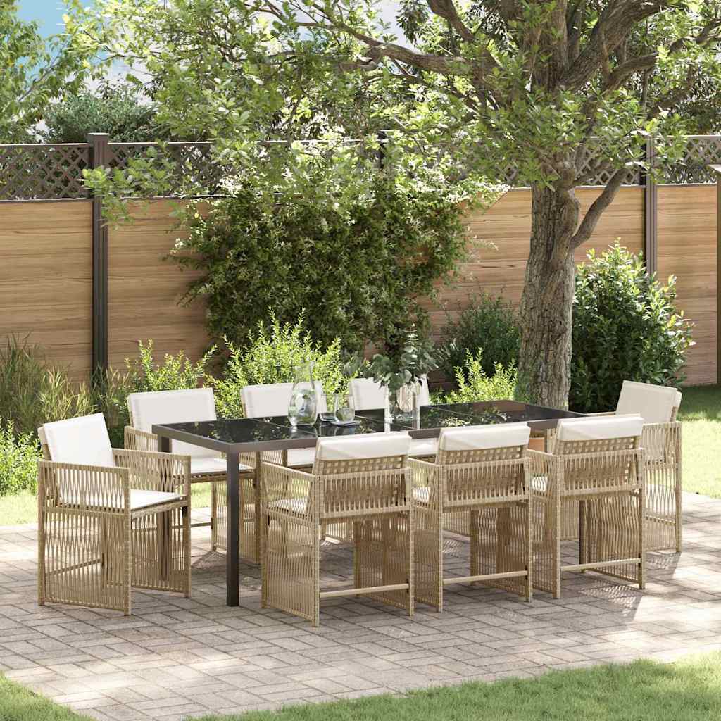 vidaXL Tuin Eettafel Set 5 pcs Zwart poly rattan