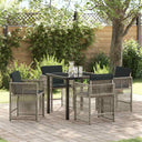 vidaXL Tuin Eettafel Set 5 pcs Zwart poly rattan