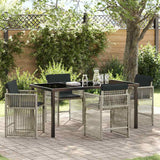 vidaXL Tuin Eettafel Set 5 pcs Zwart poly rattan