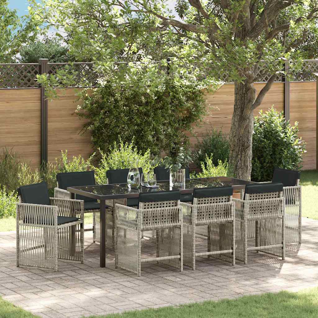 vidaXL Tuin Eettafel Set 5 pcs Zwart poly rattan