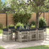 vidaXL Tuin Eettafel Set 5 pcs Zwart poly rattan