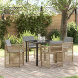 vidaXL Tuin Eettafel Set 5 pcs Zwart poly rattan
