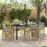 vidaXL Tuin Eettafel Set 5 pcs Zwart poly rattan