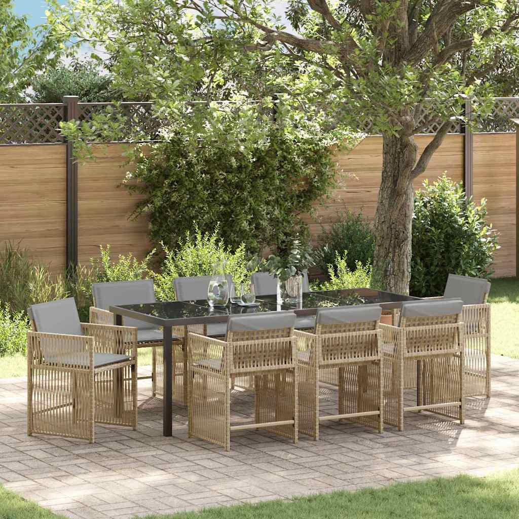 vidaXL Tuin Eettafel Set 5 pcs Zwart poly rattan