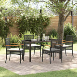 vidaXL Tuin Eettafel Set 3 pcs Zwart poly rattan