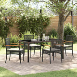 vidaXL Tuin Eettafel Set 3 pcs Zwart poly rattan