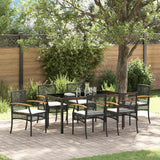 vidaXL Tuin Eettafel Set 3 pcs Zwart poly rattan
