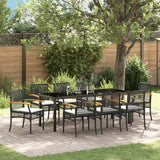 vidaXL Tuin Eettafel Set 3 pcs Zwart poly rattan