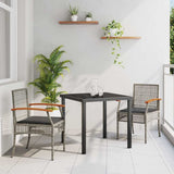 vidaXL Tuin Eettafel Set 3 pcs Zwart poly rattan
