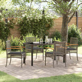 vidaXL Tuin Eettafel Set 3 pcs Zwart poly rattan