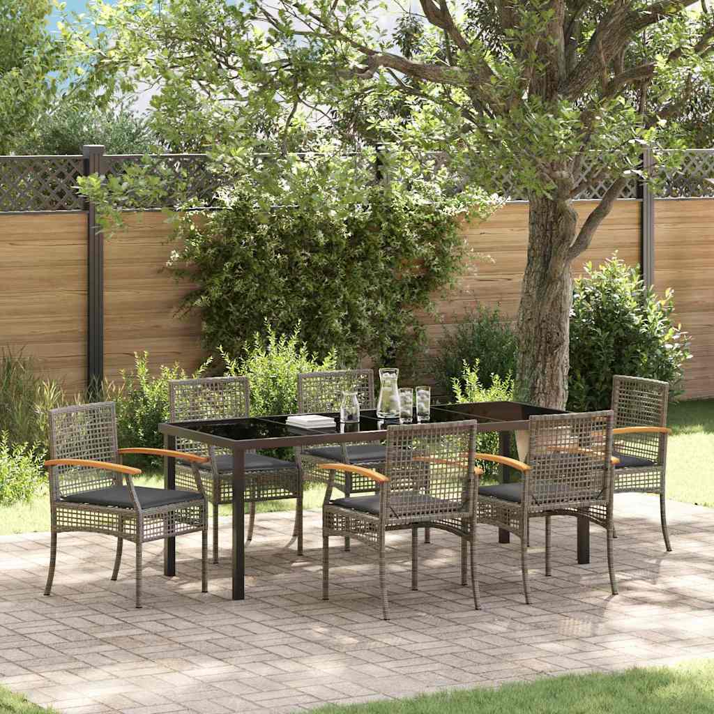 vidaXL Tuin Eettafel Set 3 pcs Zwart poly rattan