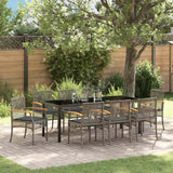 vidaXL Tuin Eettafel Set 3 pcs Zwart poly rattan