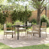 vidaXL Tuin Eettafel Set 3 pcs Zwart poly rattan