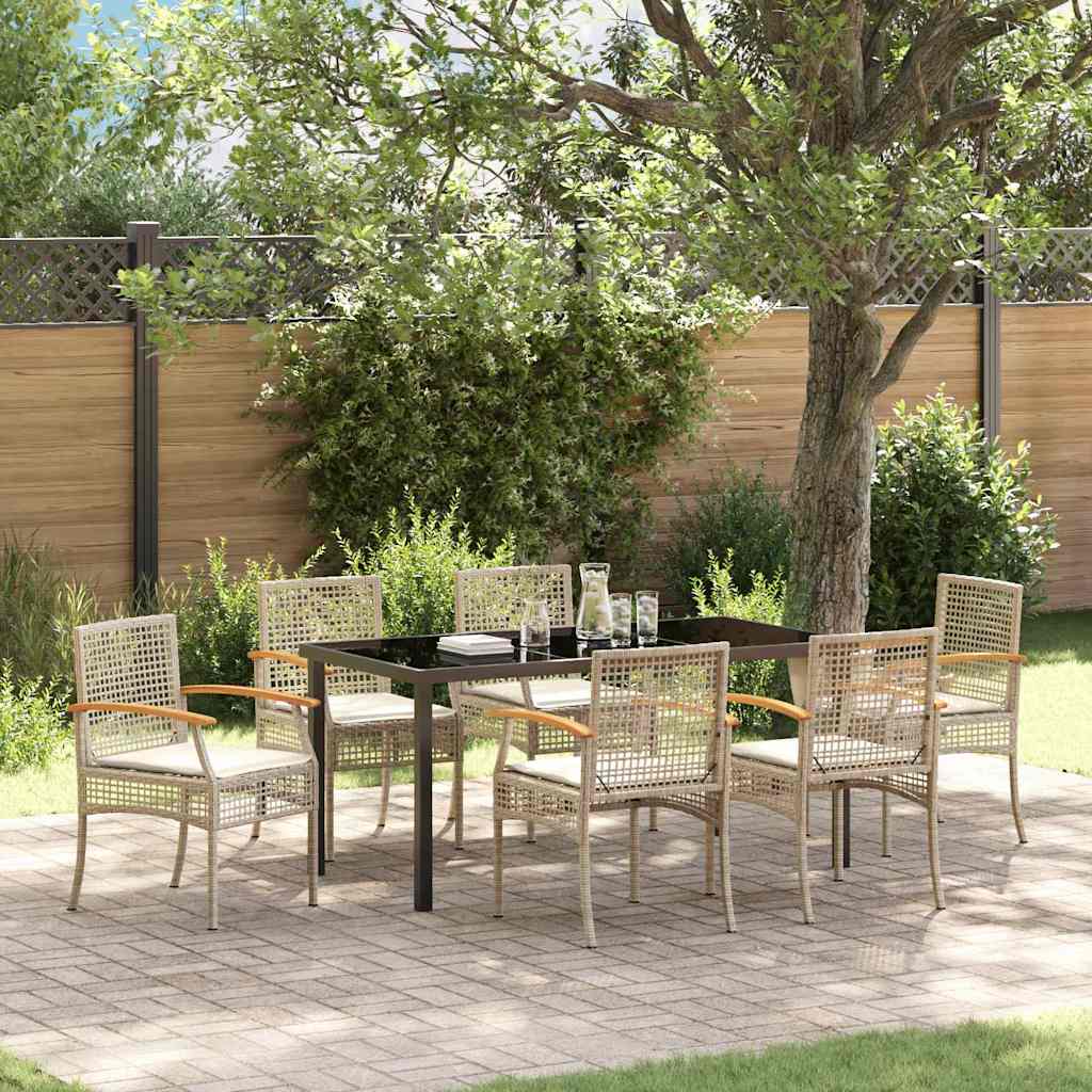 vidaXL Tuin Eettafel Set 3 pcs Zwart poly rattan