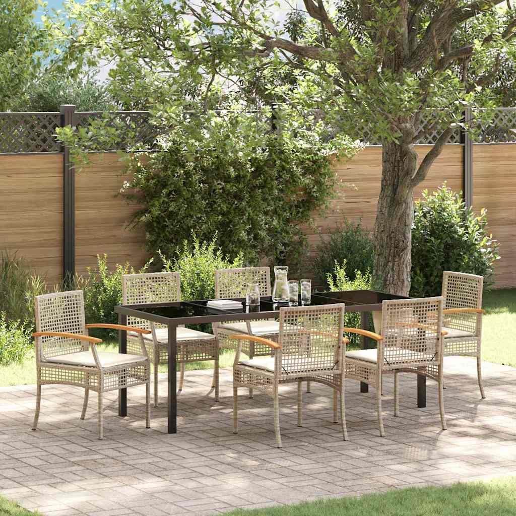vidaXL Tuin Eettafel Set 3 pcs Zwart poly rattan