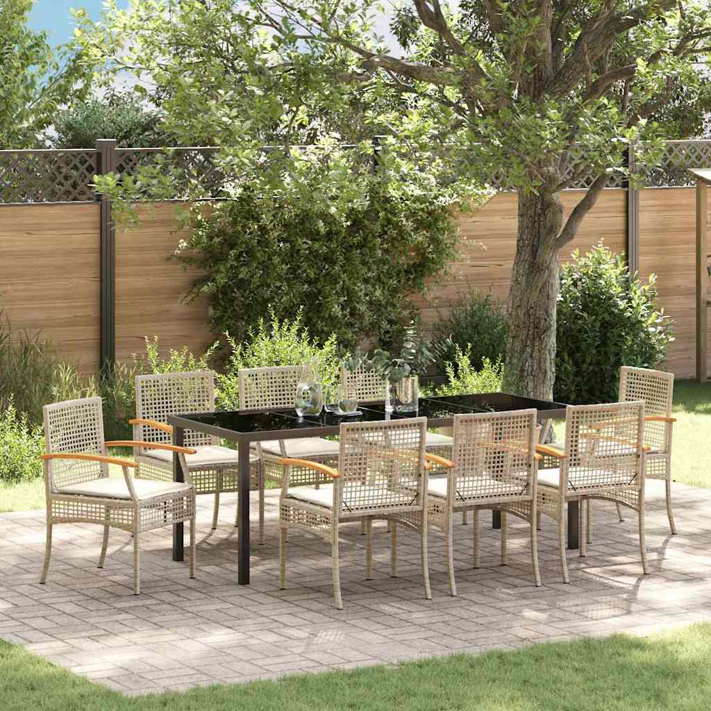 vidaXL Tuin Eettafel Set 3 pcs Zwart poly rattan