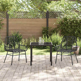 vidaXL Tuin Eettafel Set 3 pcs Zwart poly rattan