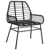 vidaXL Tuin Eettafel Set 3 pcs Zwart poly rattan
