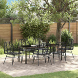 vidaXL Tuin Eettafel Set 3 pcs Zwart poly rattan