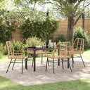 vidaXL Tuin Eettafel Set 3 pcs Zwart poly rattan