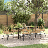 vidaXL Tuin Eettafel Set 3 pcs Zwart poly rattan