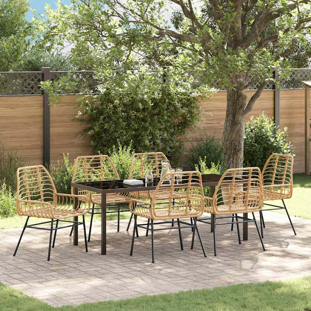 vidaXL Tuin Eettafel Set 3 pcs Zwart poly rattan