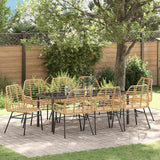 vidaXL Tuin Eettafel Set 3 pcs Zwart poly rattan