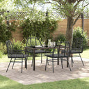 vidaXL Tuin Eettafel Set 3 pcs Zwart poly rattan