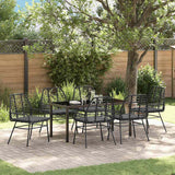 vidaXL Tuin Eettafel Set 3 pcs Zwart poly rattan