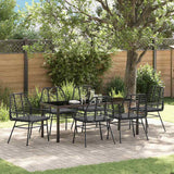 vidaXL Tuin Eettafel Set 3 pcs Zwart poly rattan