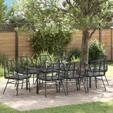vidaXL Tuin Eettafel Set 3 pcs Zwart poly rattan