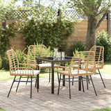 vidaXL Tuin Eettafel Set 3 pcs Zwart poly rattan