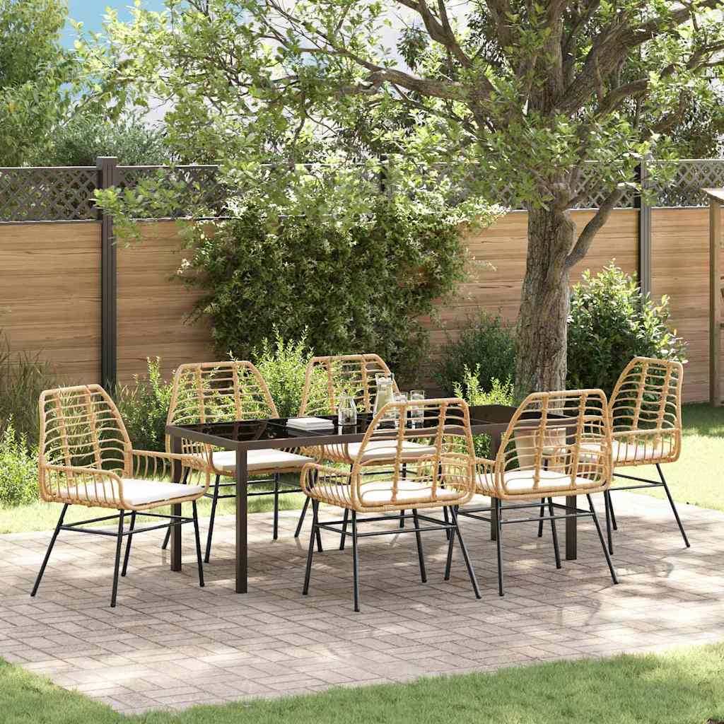 vidaXL Tuin Eettafel Set 3 pcs Zwart poly rattan