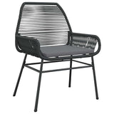 vidaXL Tuin Eettafel Set met kussen 3 pcs Zwart poly rattan