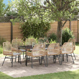 vidaXL Tuin Eettafel Set met kussen 3 pcs Zwart poly rattan