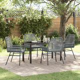 vidaXL Tuin Eettafel Set met kussen 3 pcs Zwart poly rattan