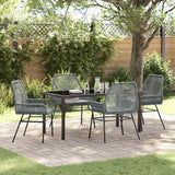 vidaXL Tuin Eettafel Set met kussen 3 pcs Zwart poly rattan
