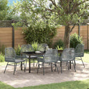 vidaXL Tuin Eettafel Set met kussen 3 pcs Zwart poly rattan