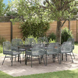 vidaXL Tuin Eettafel Set met kussen 3 pcs Zwart poly rattan