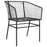 vidaXL Tuin Eettafel Set 3 pcs Zwart poly rattan